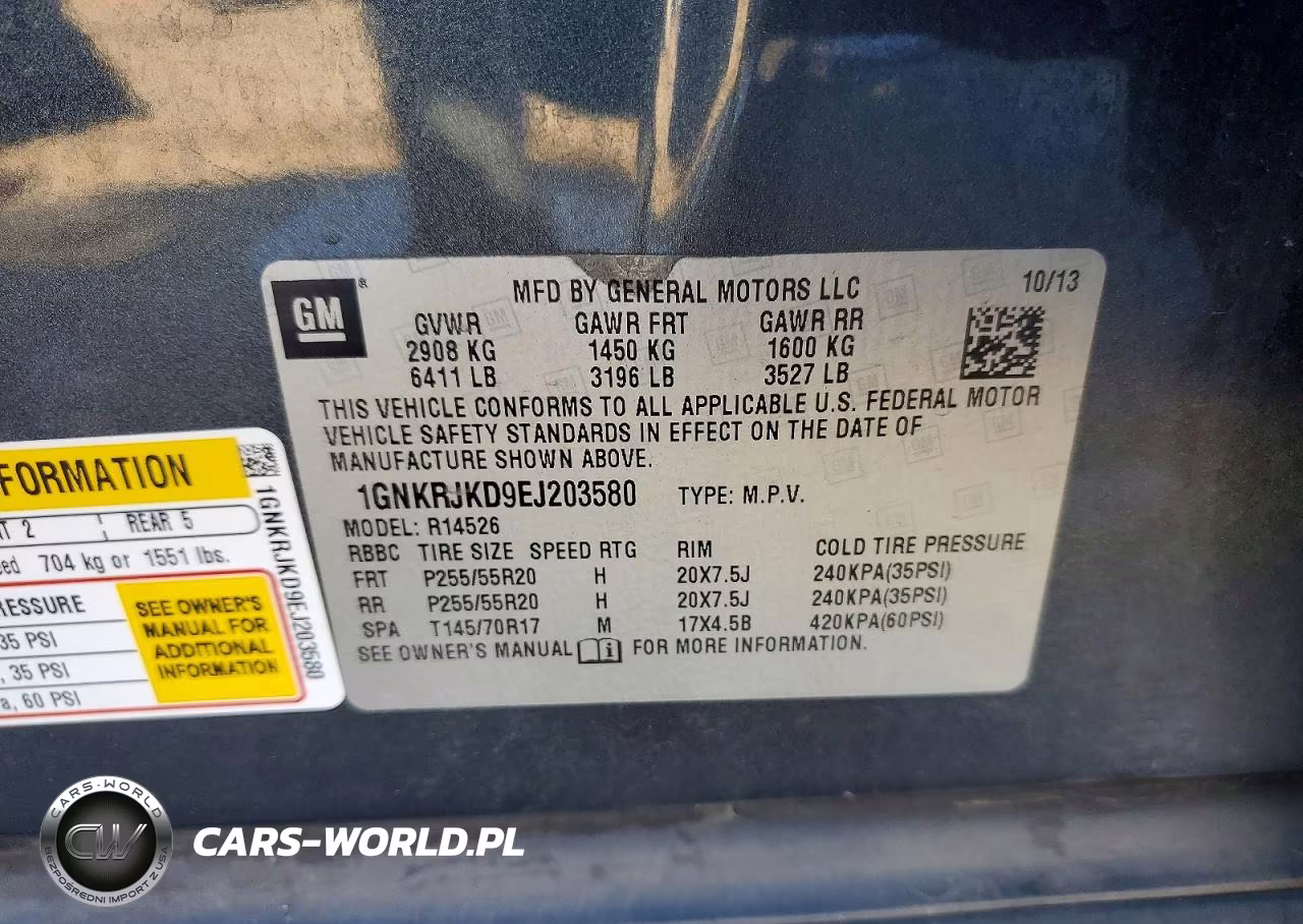2014 Chevrolet Traverse Ltz VIN:1GNKRJKD9EJ203580 - 13