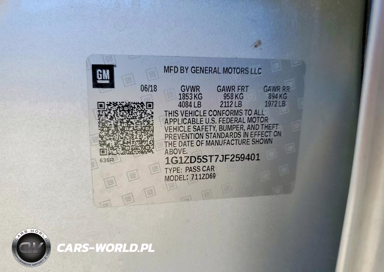 2018 Chevrolet Malibu Lt VIN:1G1ZD5ST7JF259401 - 12