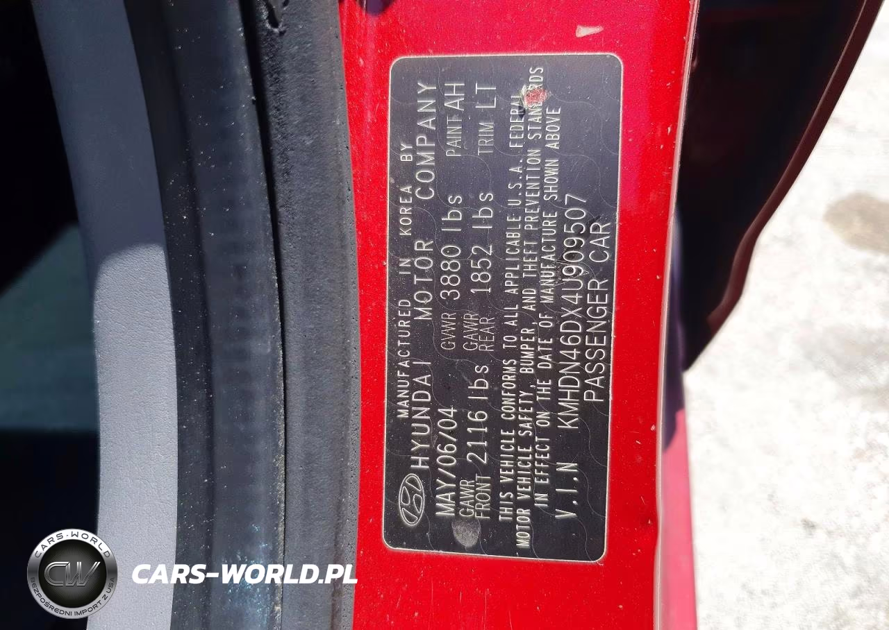 2004 Hyundai Elantra Gls-Gt VIN:KMHDN46DX4U909507 - 12