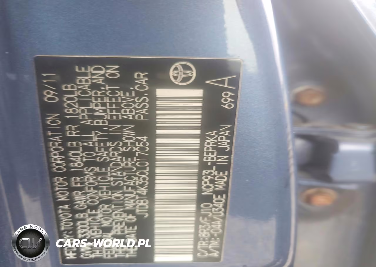 2012 Toyota Yaris Fleet VIN:JTDBT4K35CL017054 - 12