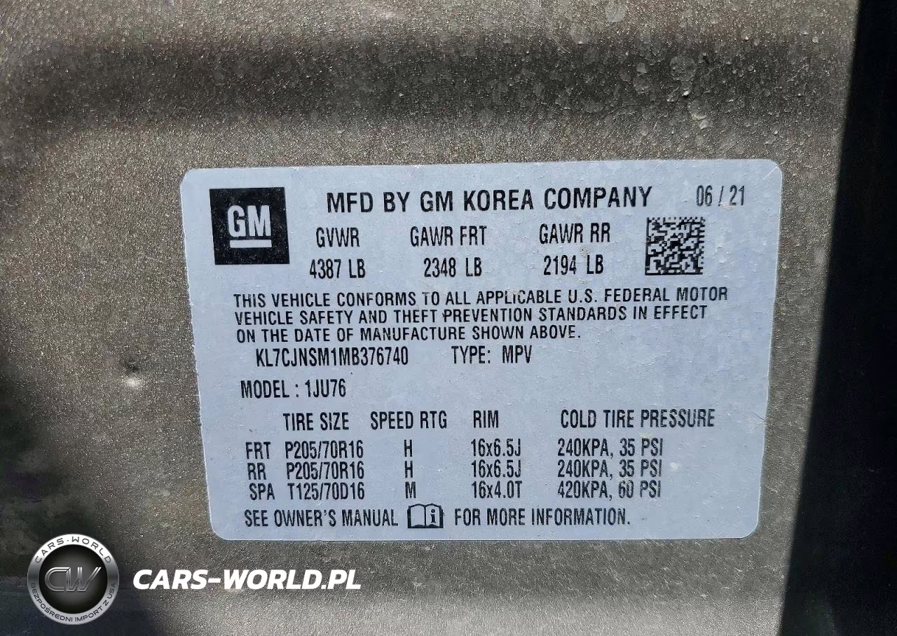 2021 Chevrolet Trax Ls VIN:KL7CJNSM1MB376740 - 14