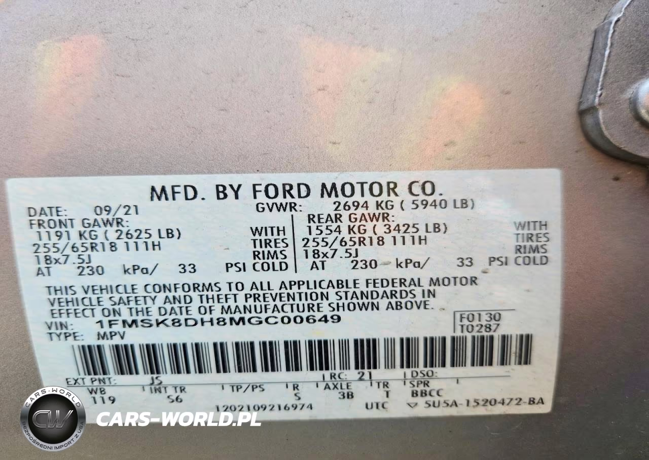 2021 Ford Explorer Xlt VIN:1FMSK8DH8MGC00649 - 13