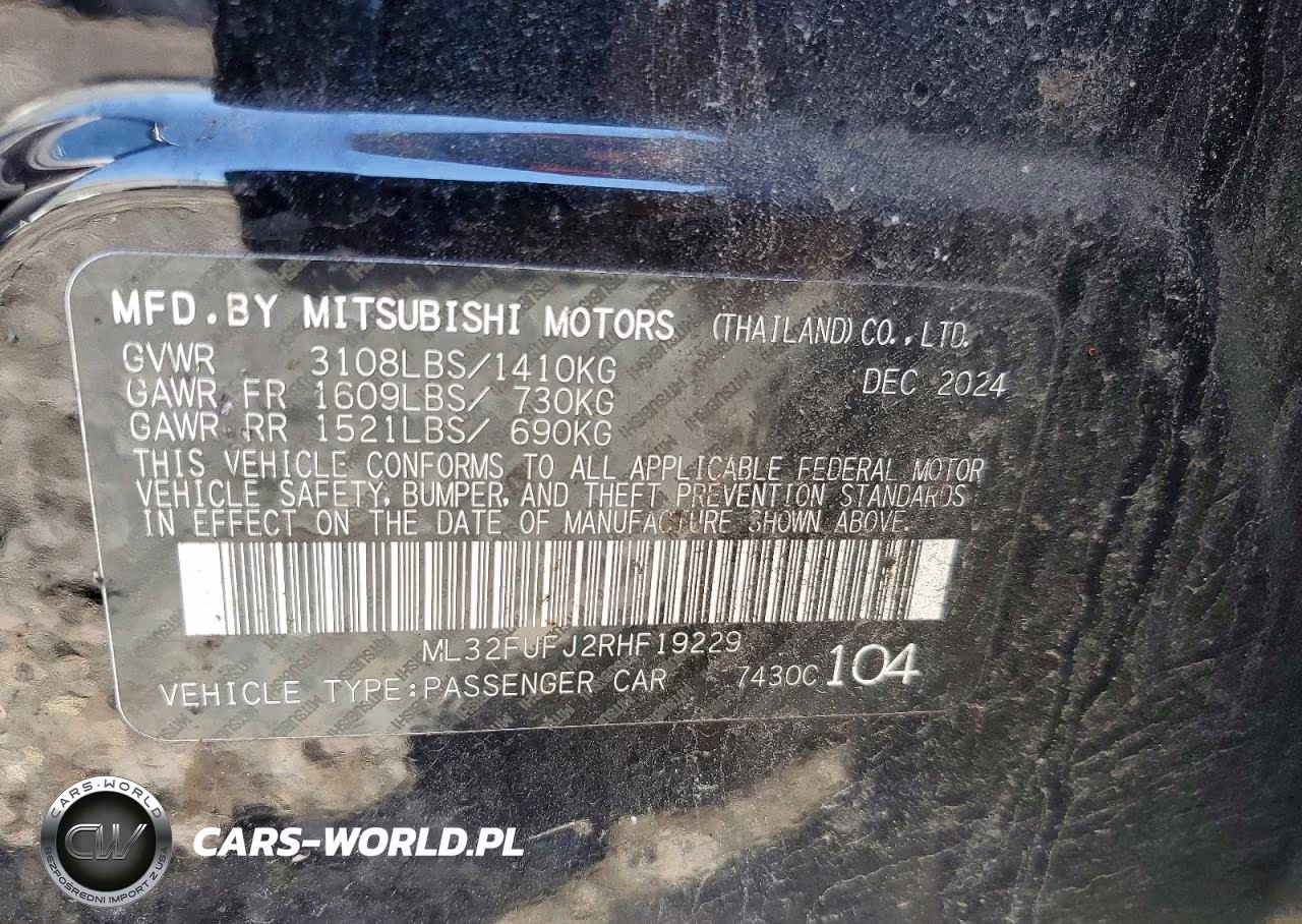 2024 Mitsubishi Mirage G4 Es VIN:ML32FUFJ2RHF19229 - 13