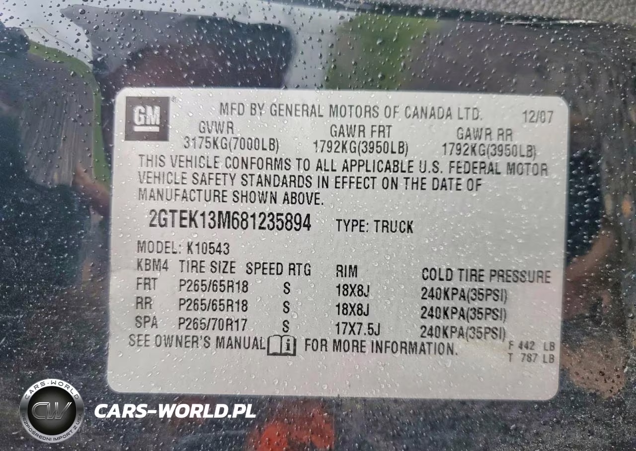 2008 GMC Sierra K1500 VIN:2GTEK13M681235894 - 12