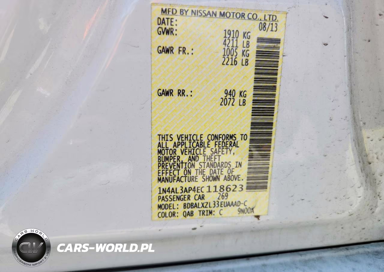 2014 Nissan Altima 2.5 VIN:1N4AL3AP4EC118623 - 12