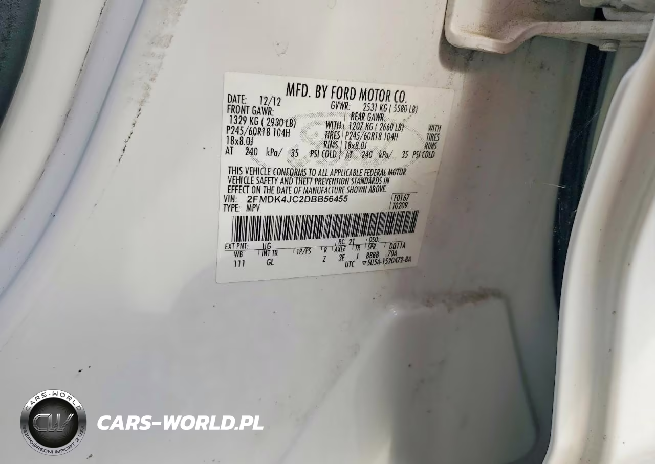 2013 Ford Edge Sel VIN:2FMDK4JC2DBB56455 - 13