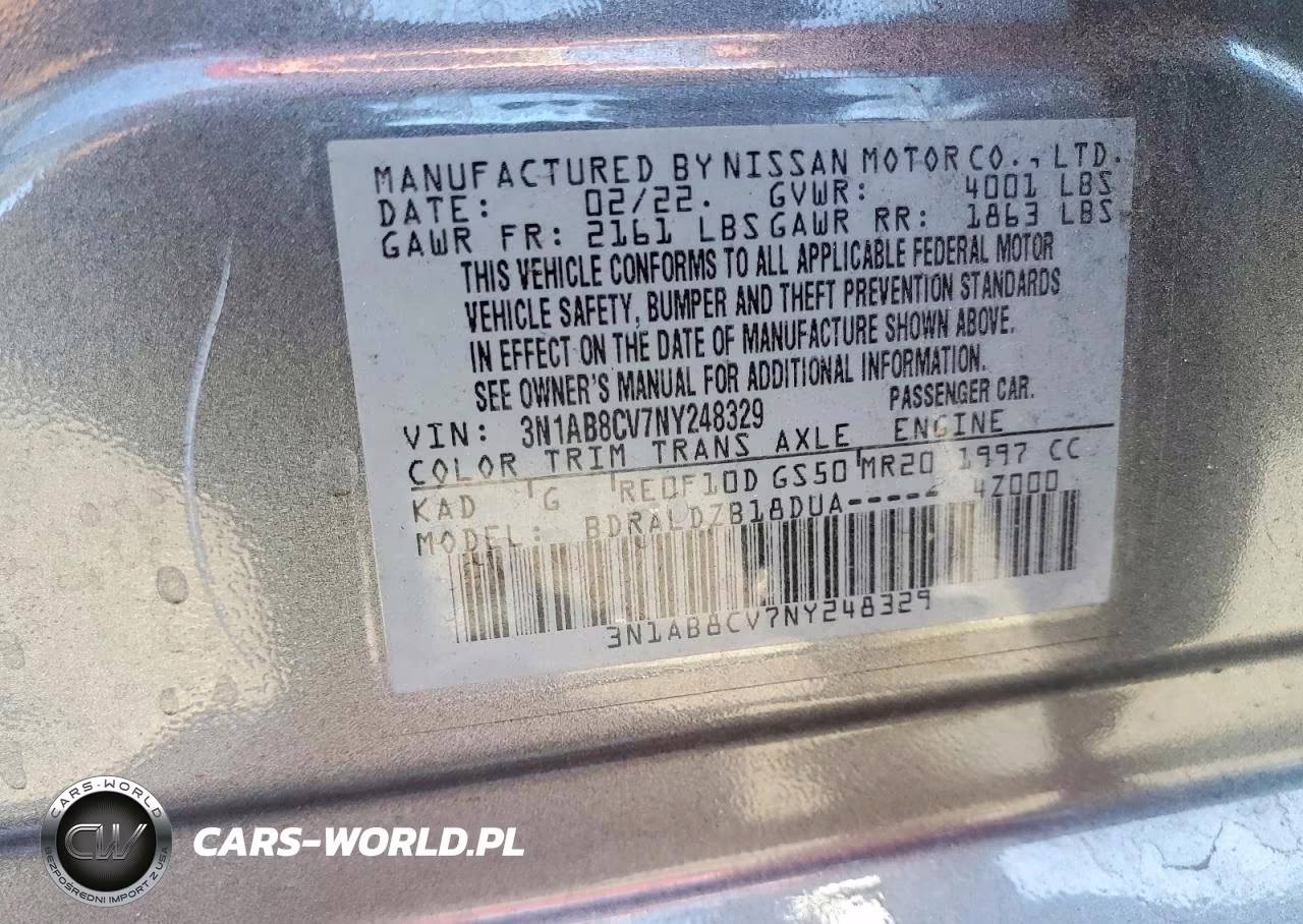 2022 Nissan Sentra Sv VIN:3N1AB8CV7NY248329 - 12
