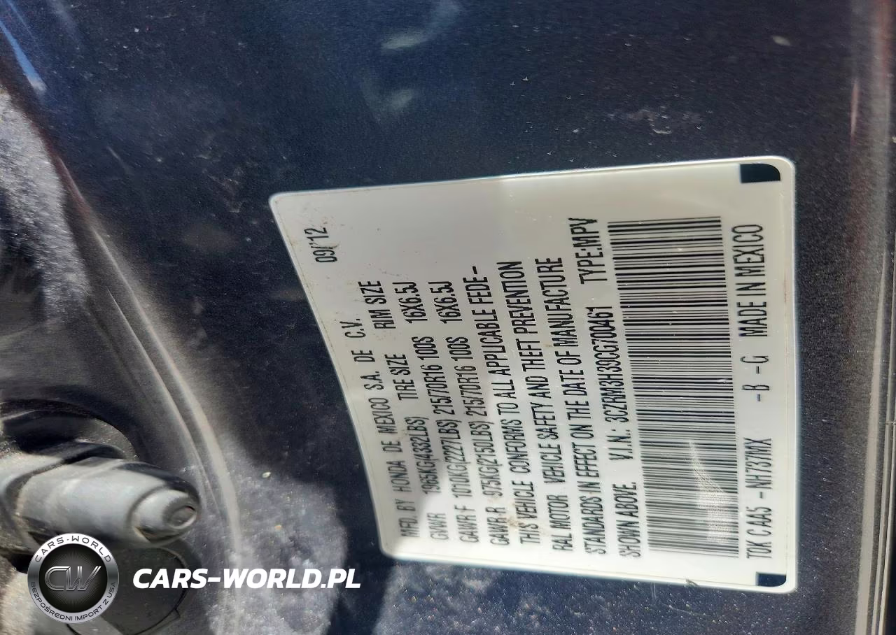 2012 Honda Cr-V Lx VIN:3CZRM3H39CG700461 - 12