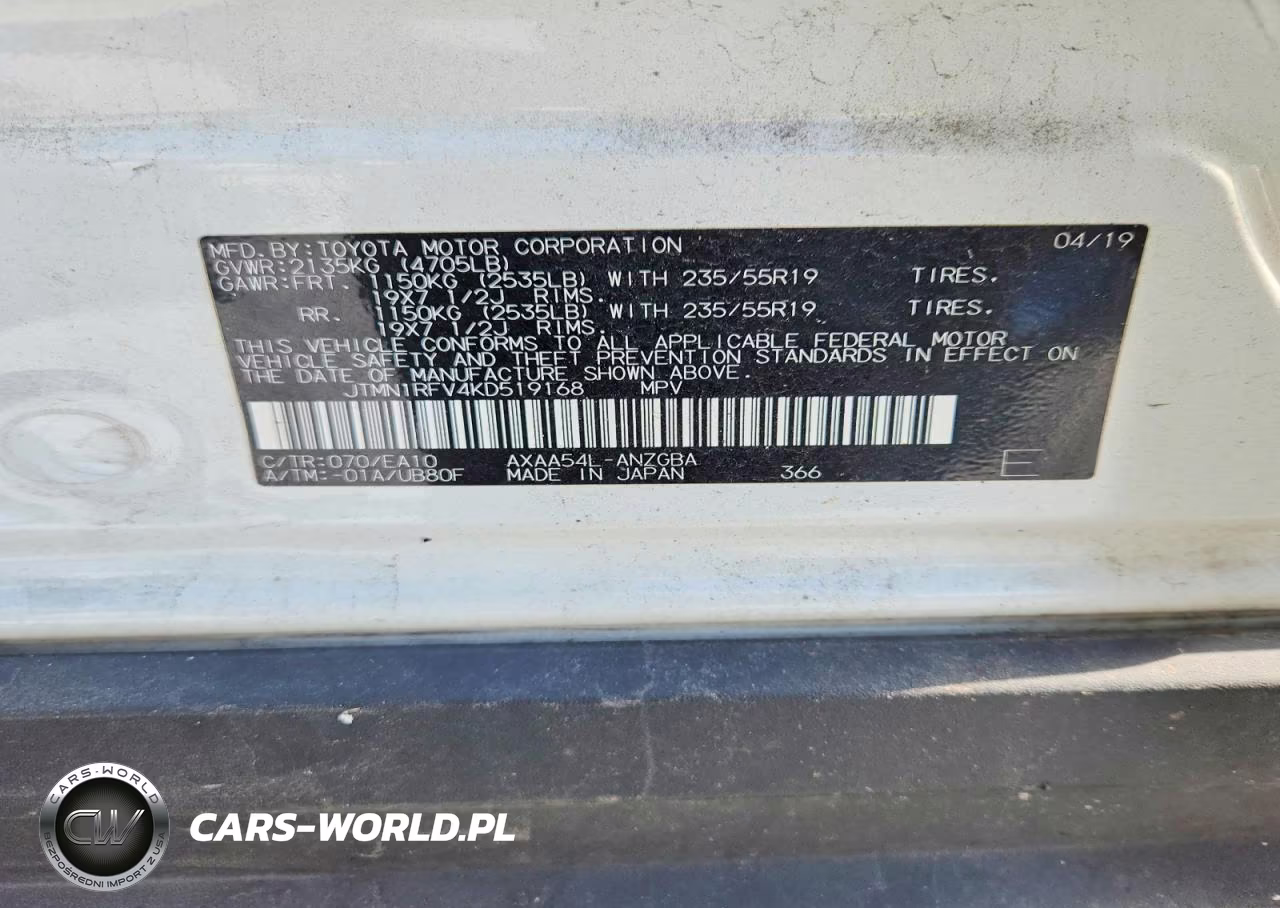 2019 Toyota Rav4 Limited VIN:JTMN1RFV4KD519168 - 12