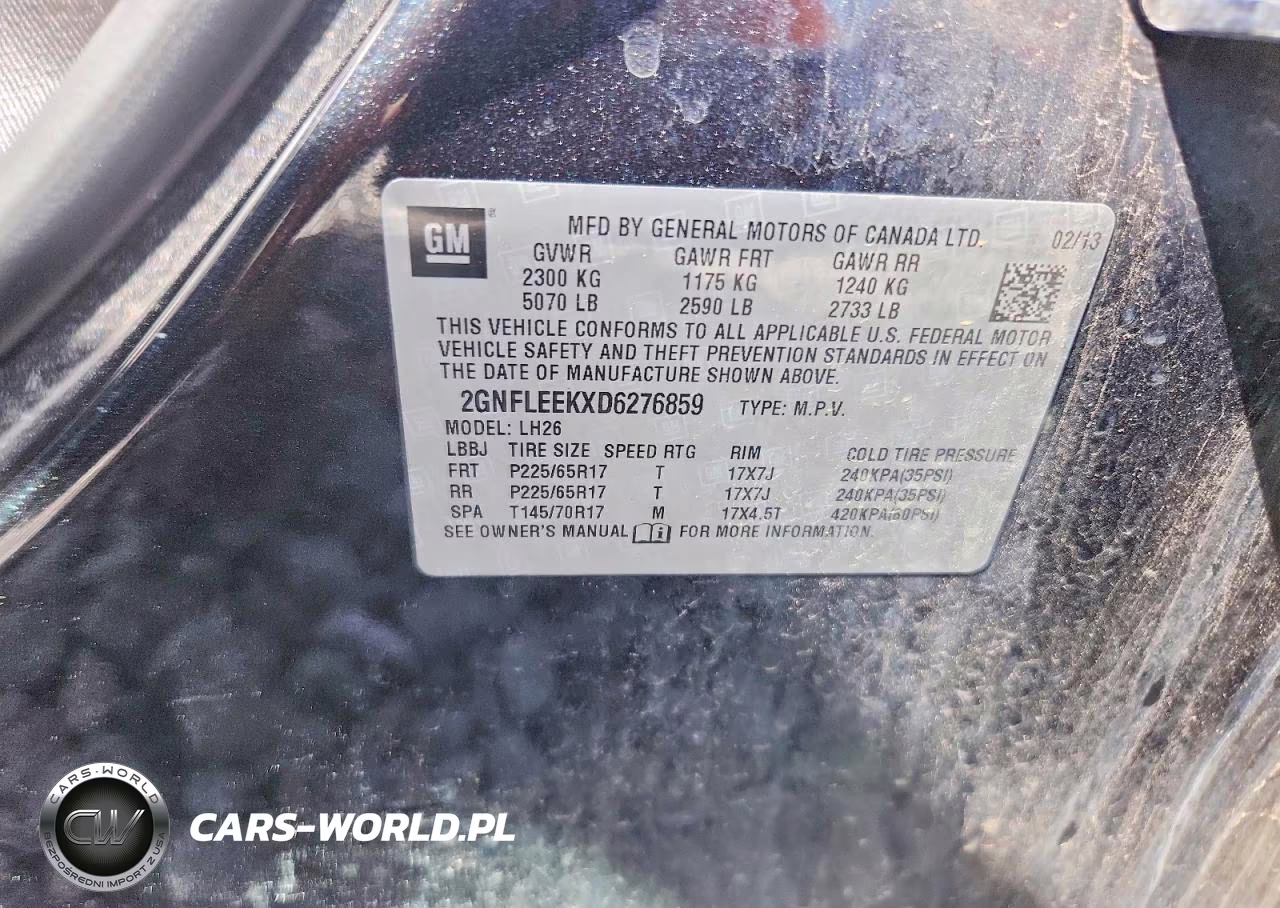 2013 Chevrolet Equinox Lt VIN:2GNFLEEKXD6276859 - 13
