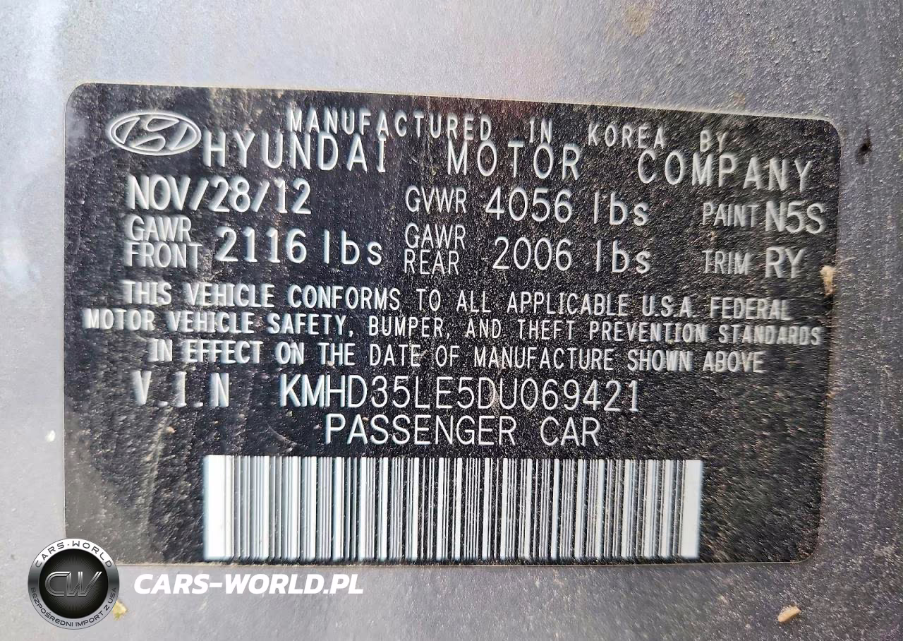2013 Hyundai Elantra Gt Base VIN:KMHD35LE5DU069421 - 12