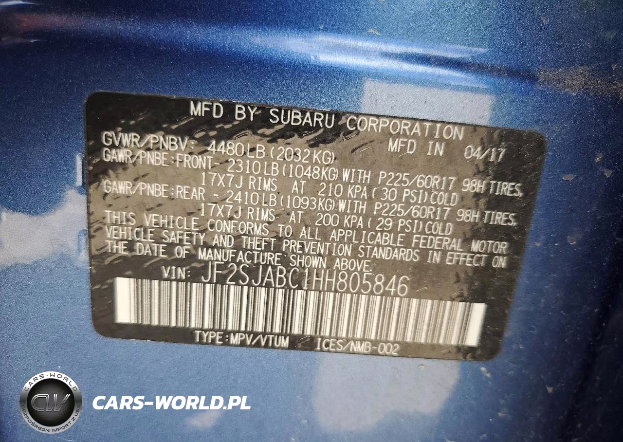 2017 Subaru Forester 2.5I VIN:JF2SJABC1HH805846 - 12