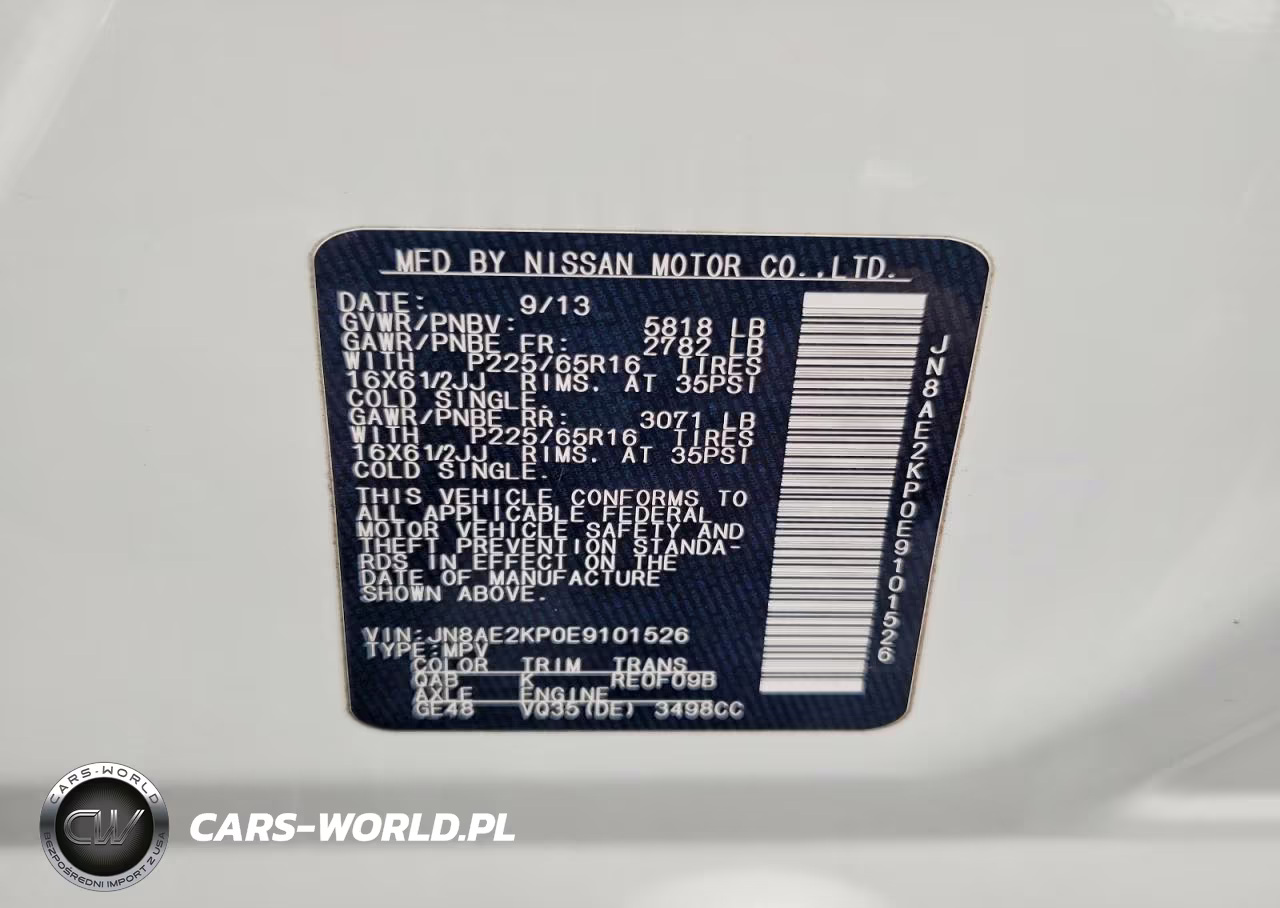2014 Nissan Quest S VIN:JN8AE2KP0E9101526 - 13