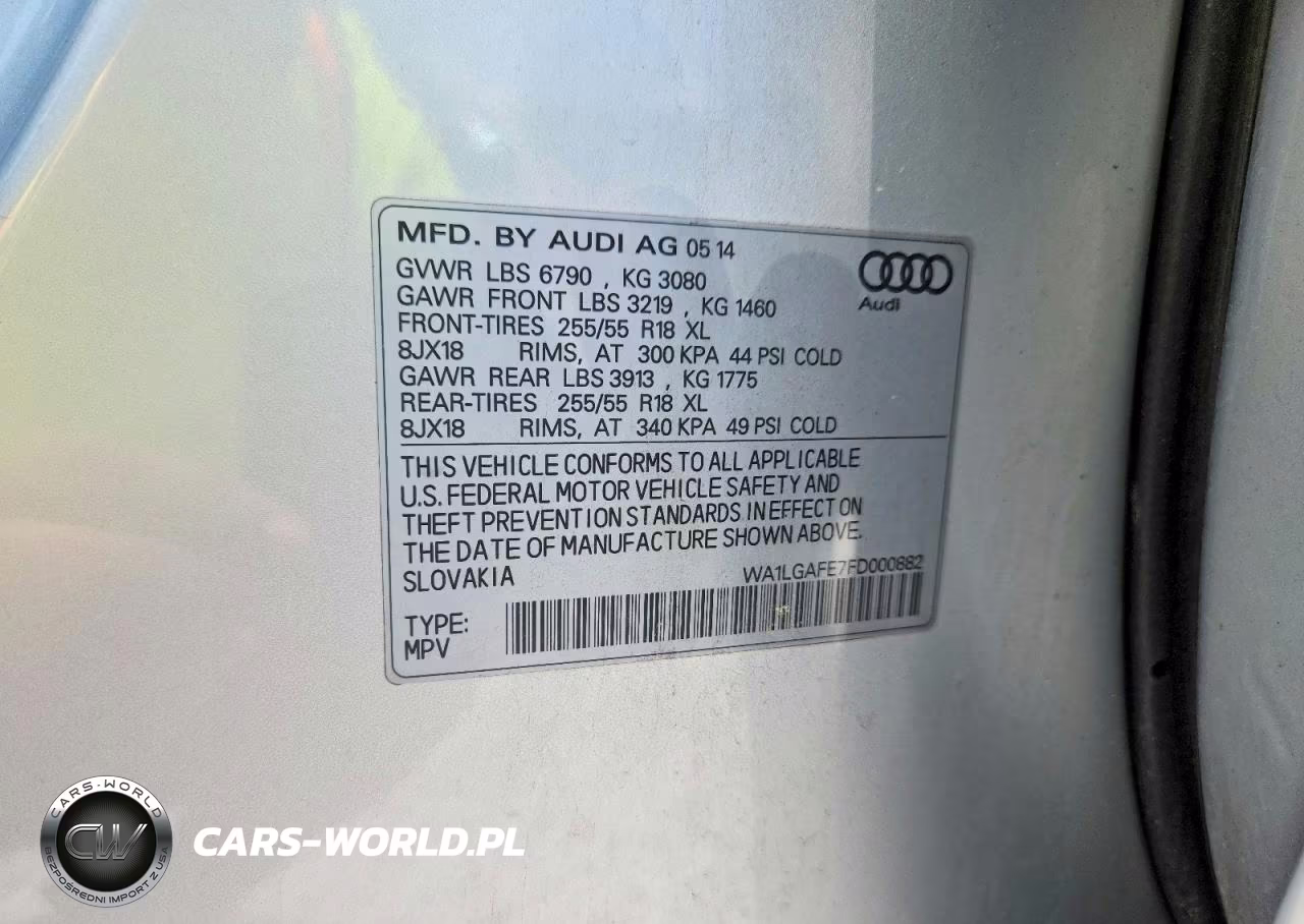 2015 Audi Q7 Premium Plus VIN:WA1LGAFE7FD000882 - 13
