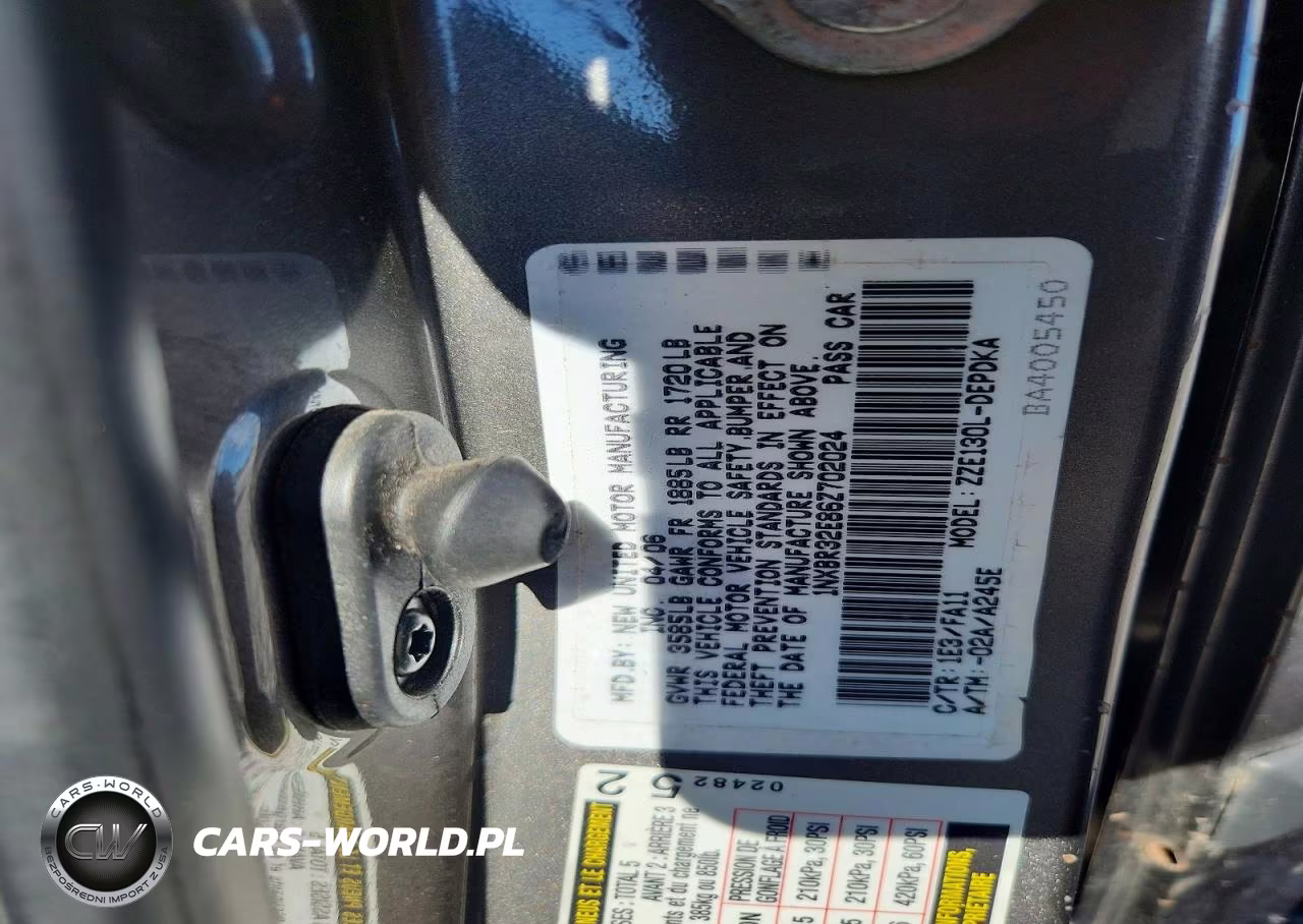 2006 Toyota Corolla Ce VIN:1NXBR32E86Z702024 - 12