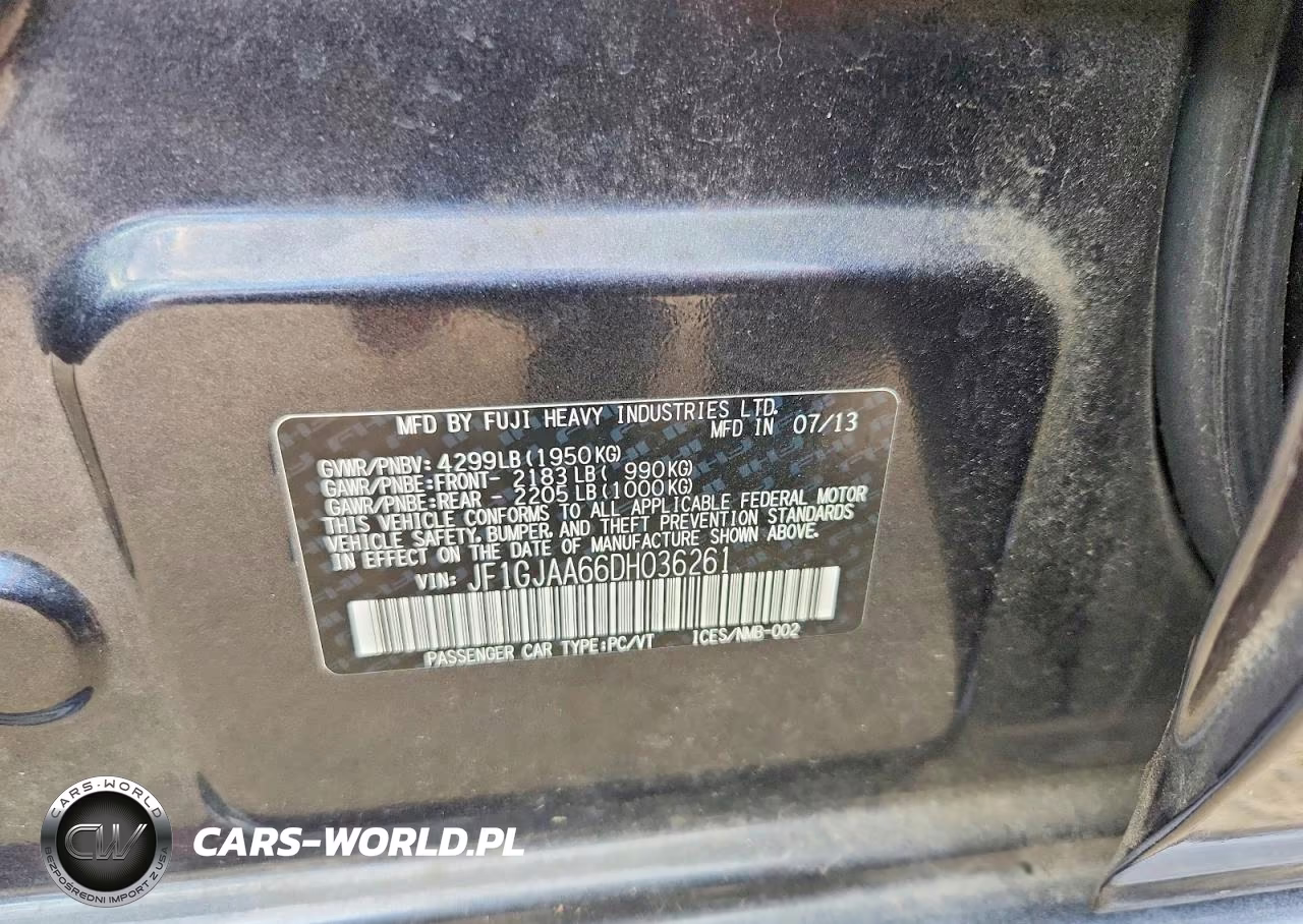 2013 Subaru Impreza VIN:JF1GJAA66DH036261 - 12