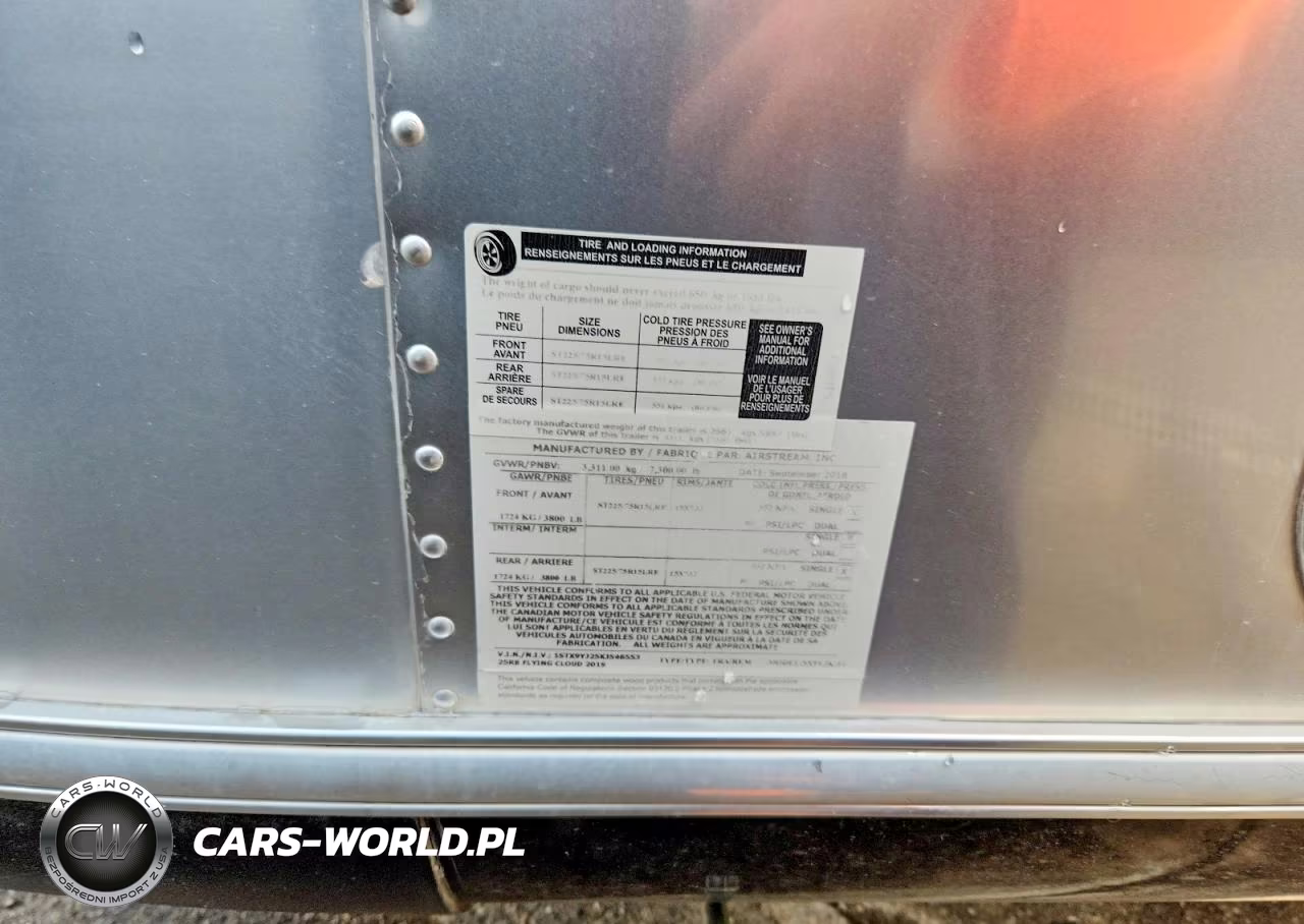 2019 Airstream Camper VIN:1STX9YJ25KJ546553 - 10