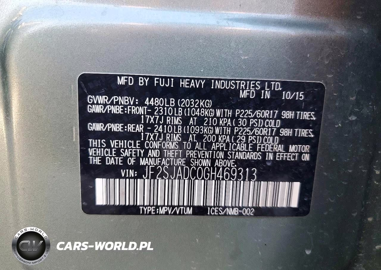 2016 Subaru Forester 2.5I Premium VIN:JF2SJADC0GH469313 - 14