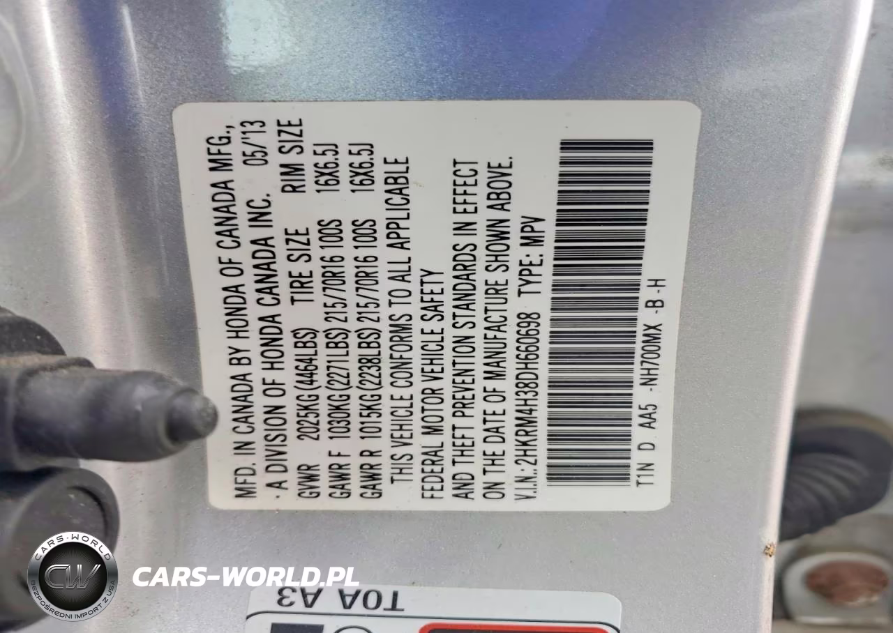 2013 Honda Cr-V Lx VIN:2HKRM4H38DH660698 - 13