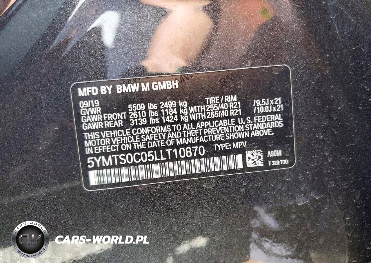 2020 BMW X3 M Competition VIN:5YMTS0C05LLT10870 - 13