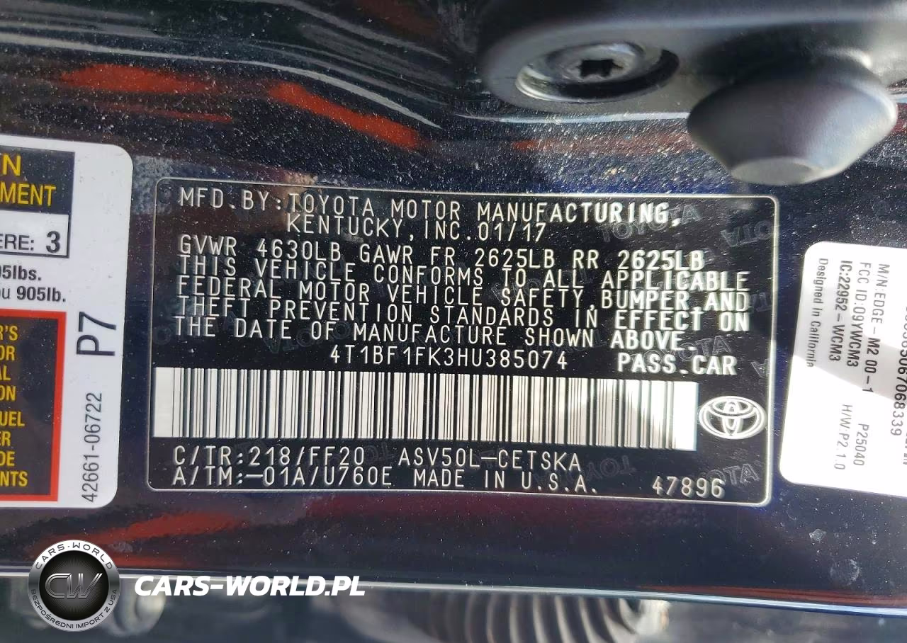 2017 Toyota Camry Se VIN:4T1BF1FK3HU385074 - 12