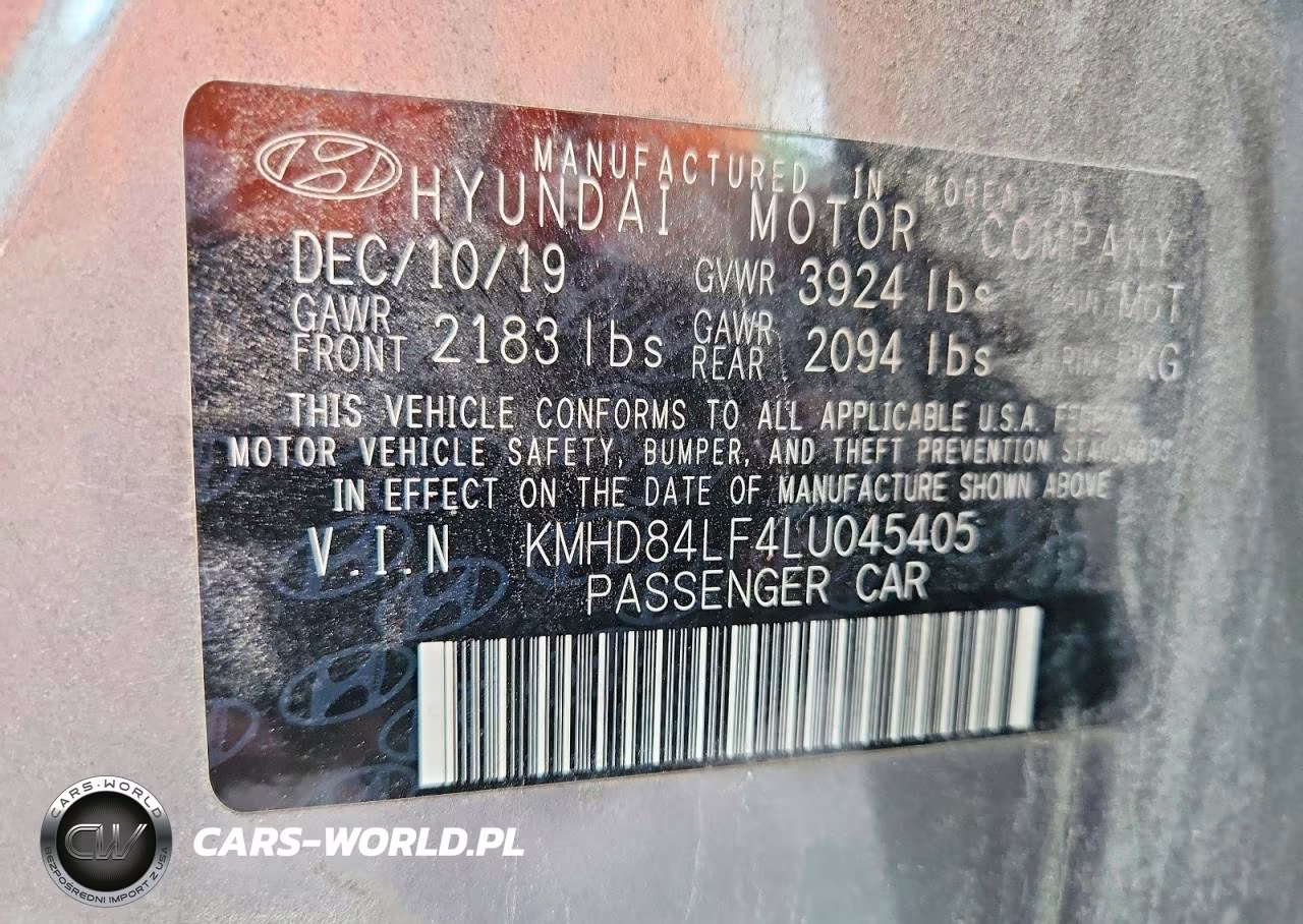 2020 Hyundai Elantra Sel VIN:KMHD84LF4LU045405 - 12
