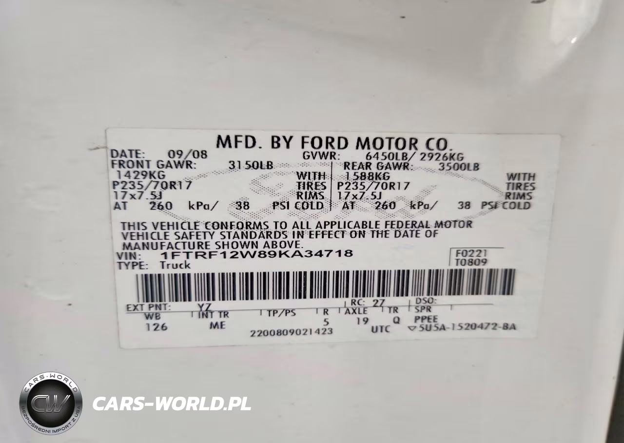 2009 Ford F150 VIN:1FTRF12W89KA34718 - 12
