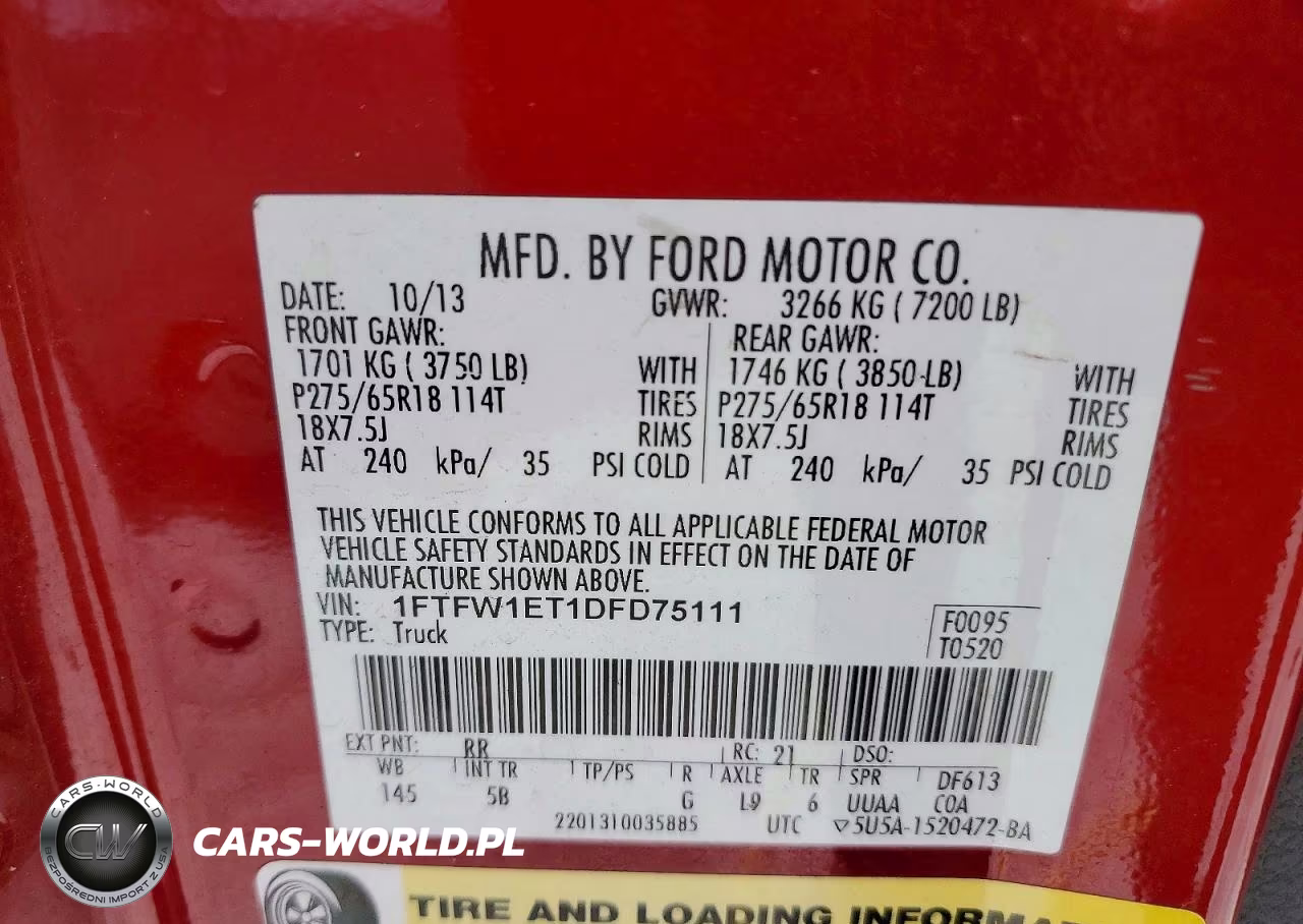 2013 Ford F150 Supercrew VIN:1FTFW1ET1DFD75111 - 12