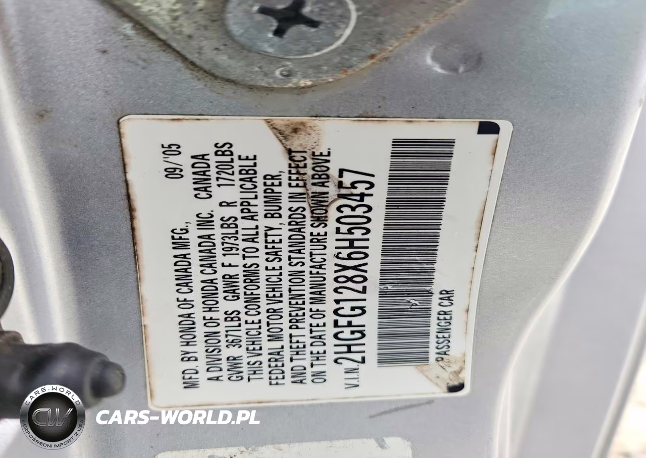 2006 Honda Civic Ex VIN:2HGFG128X6H503457 - 12
