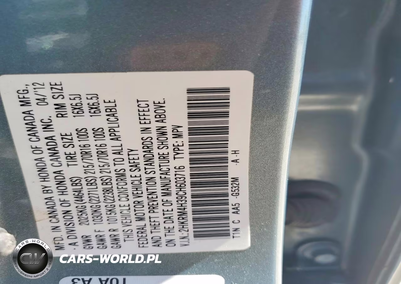 2012 Honda Cr-V Lx VIN:2HKRM4H39CH603716 - 13