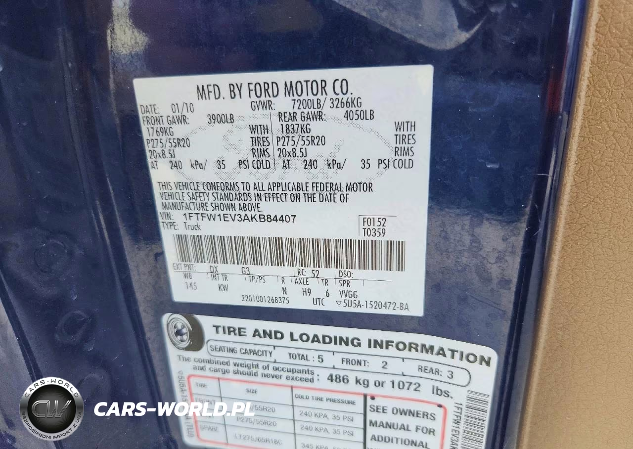2010 Ford F150 Supercrew VIN:1FTFW1EV3AKB84407 - 12