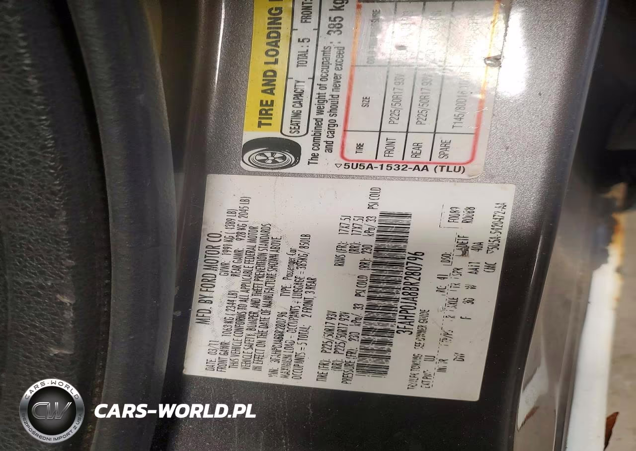 2011 Ford Fusion Sel VIN:3FAHP0JA8BR280796 - 12
