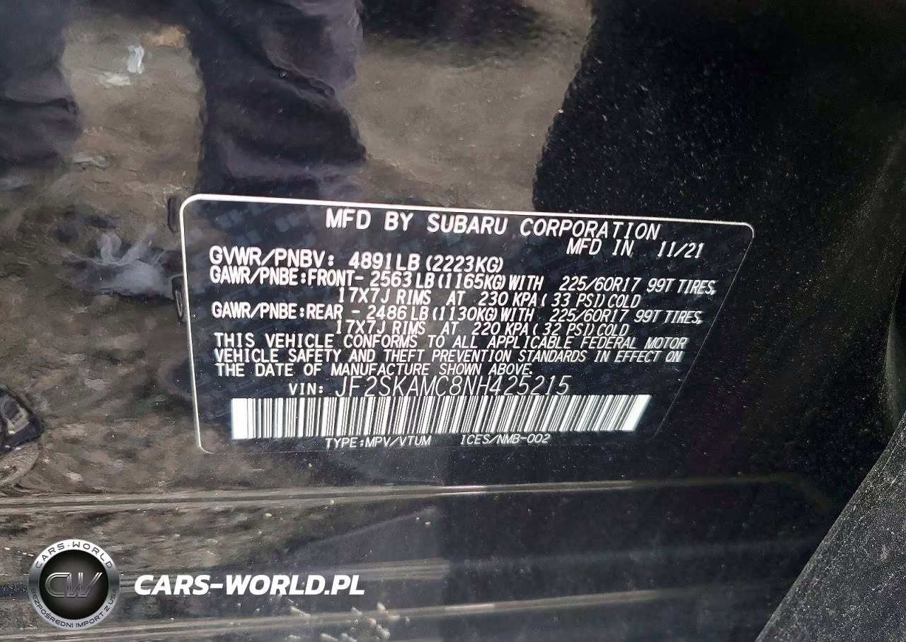 2022 Subaru Forester Wilderness VIN:JF2SKAMC8NH425215 - 12