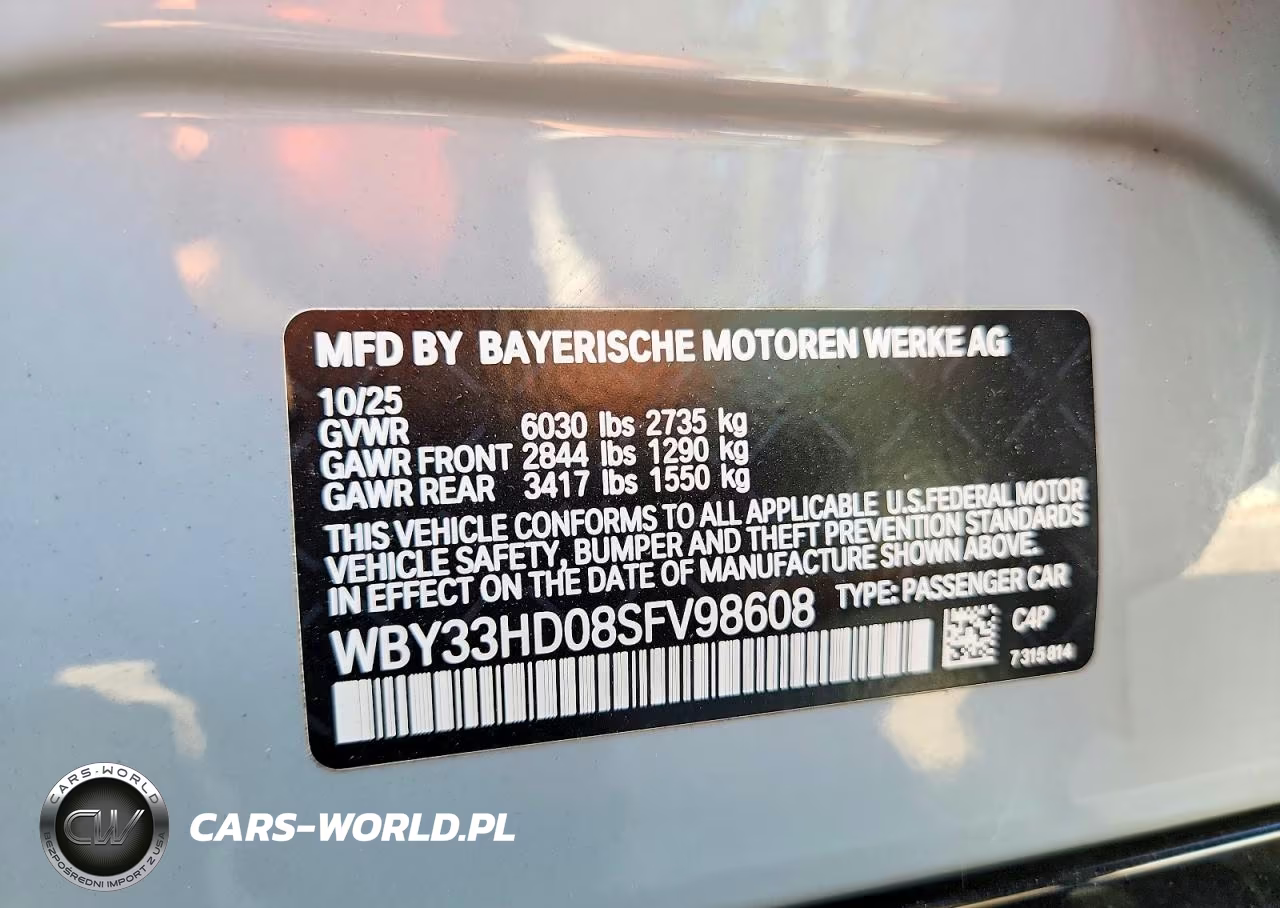 2025 BMW I4 M50 VIN:WBY33HD08SFV98608 - 13