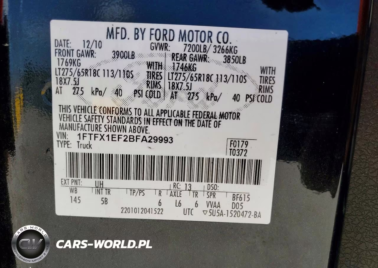 2011 Ford F150 Super Cab VIN:1FTFX1EF2BFA29993 - 12