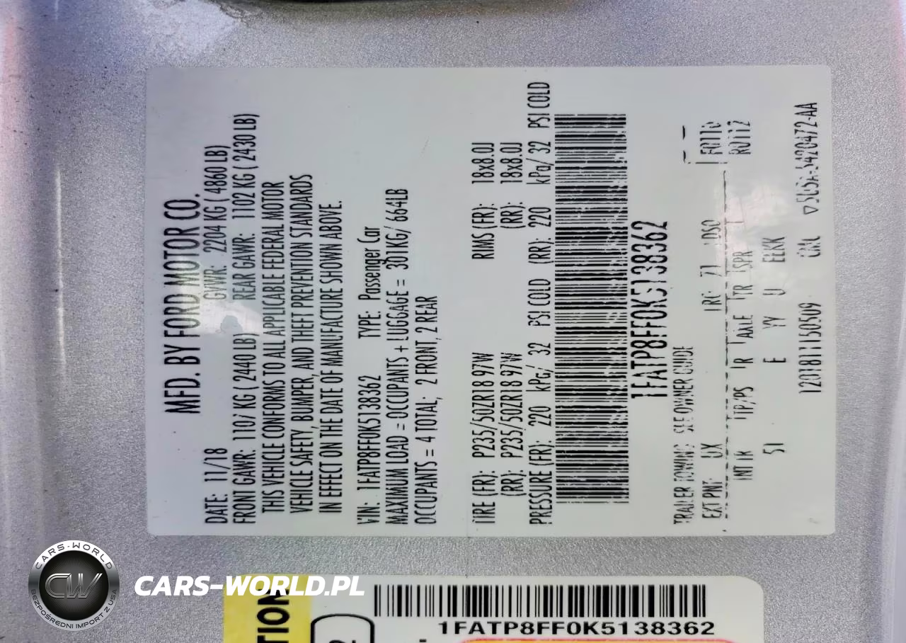 2019 Ford Mustang Gt VIN:1FATP8FF0K5138362 - 12