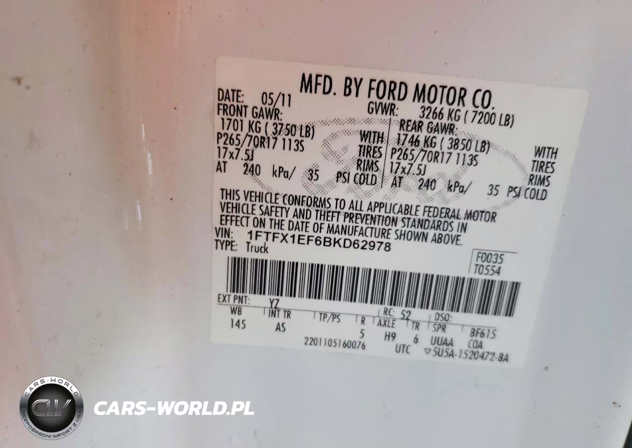 2011 Ford F150 Super Cab VIN:1FTFX1EF6BKD62978 - 12