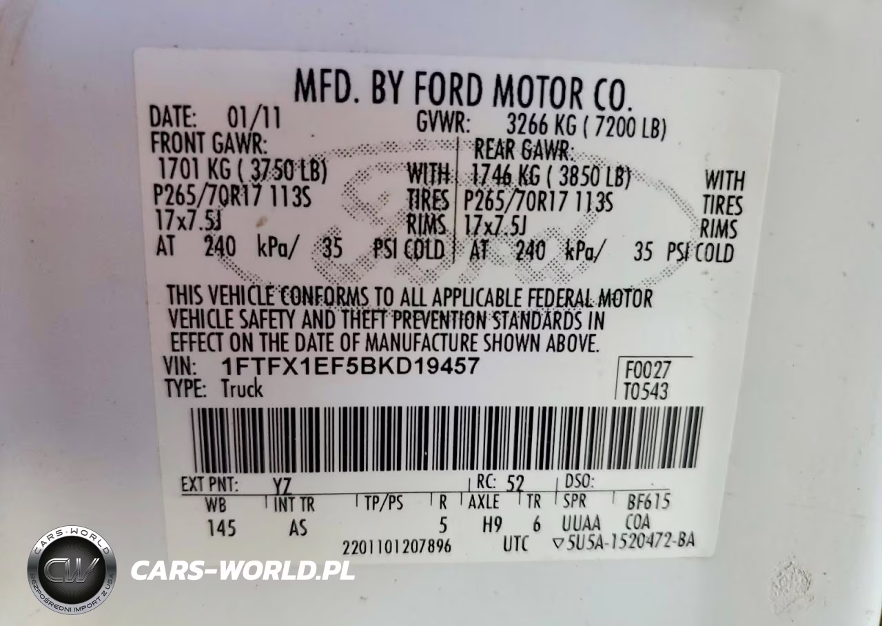 2011 Ford F150 Super Cab VIN:1FTFX1EF5BKD19457 - 12