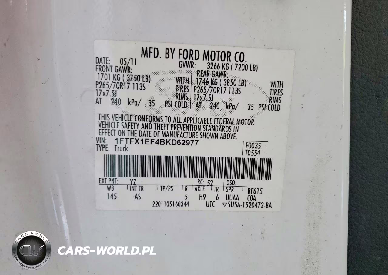 2011 Ford F150 Super Cab VIN:1FTFX1EF4BKD62977 - 12