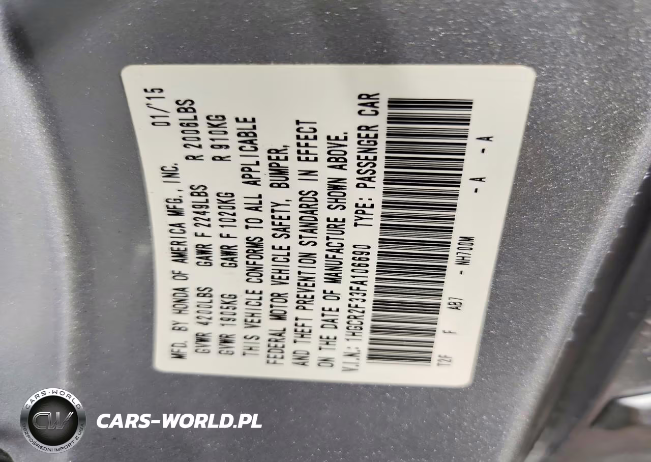 2015 Honda Accord Lx VIN:1HGCR2F33FA106690 - 13