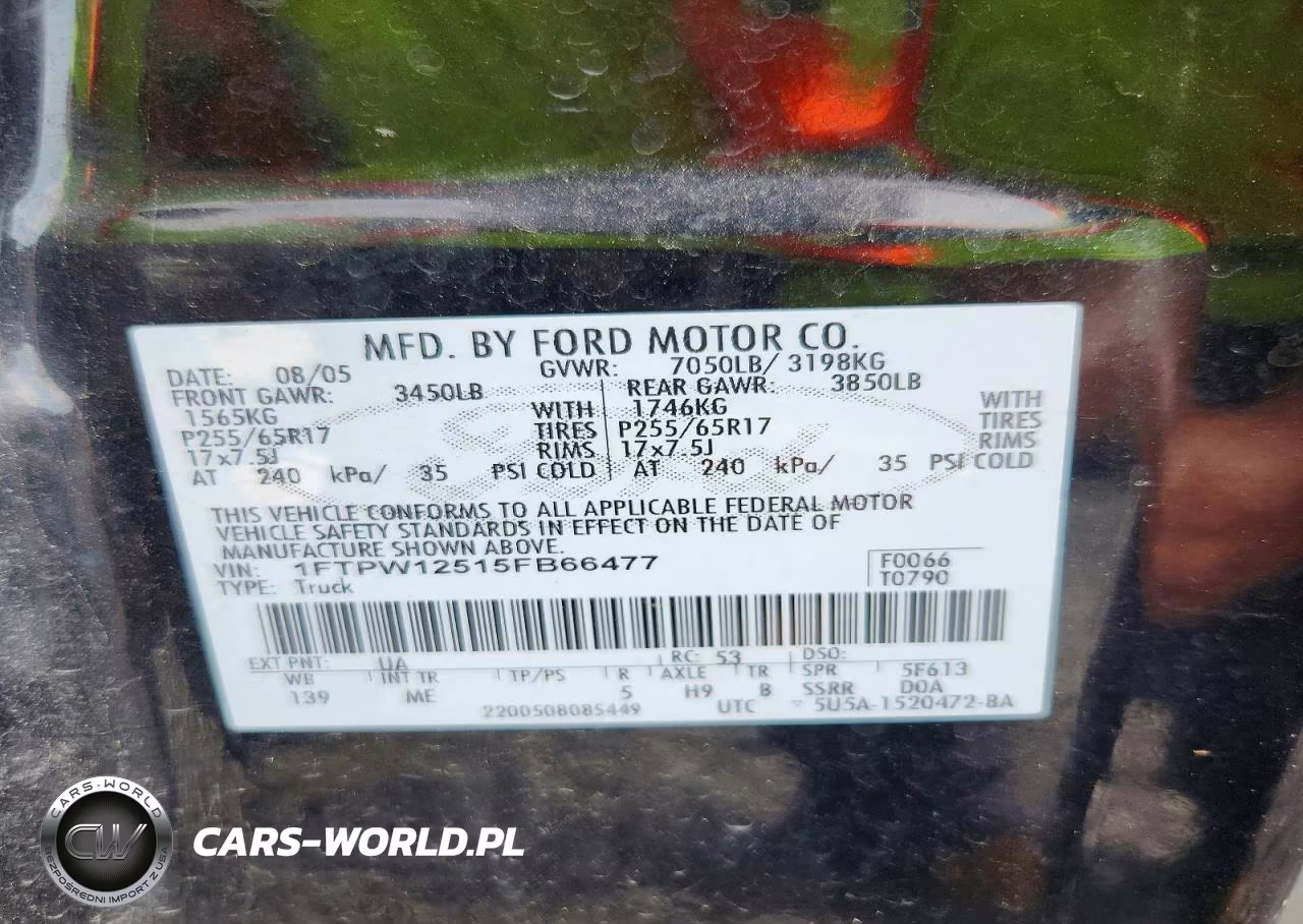 2005 Ford F150 Supercrew VIN:1FTPW12515FB66477 - 12