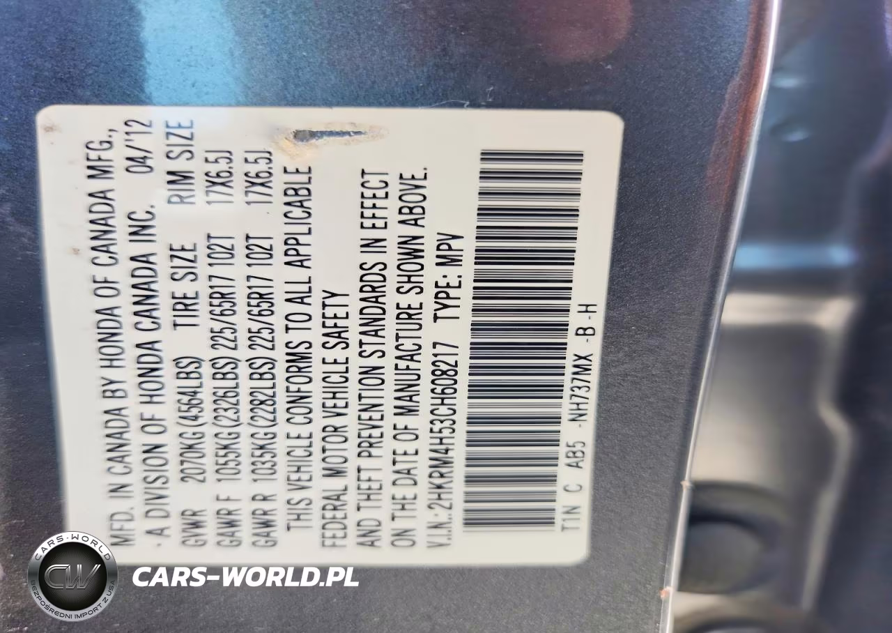 2012 Honda Cr-V Ex VIN:2HKRM4H53CH608217 - 12