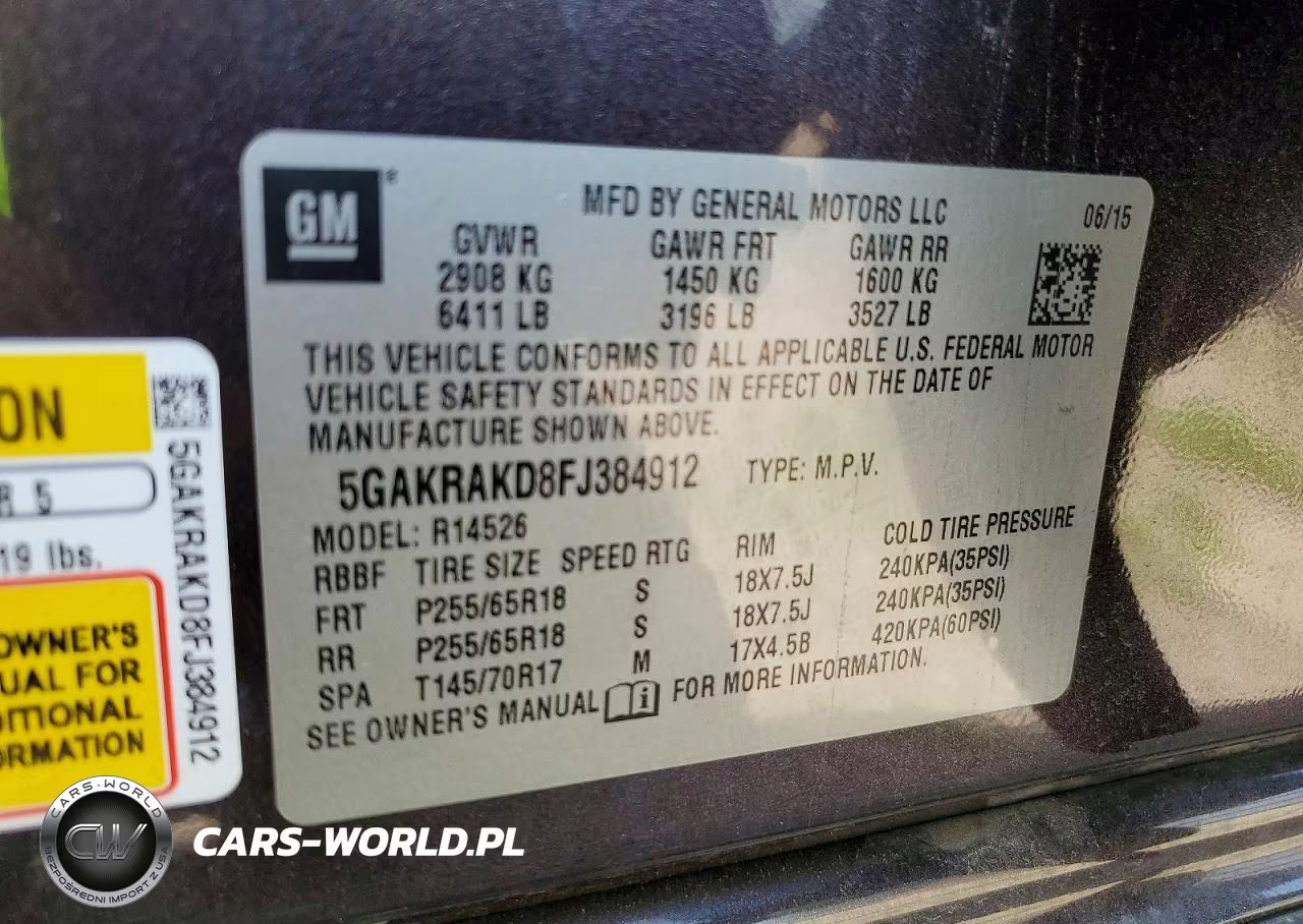 2015 Buick Enclave VIN:5GAKRAKD8FJ384912 - 13