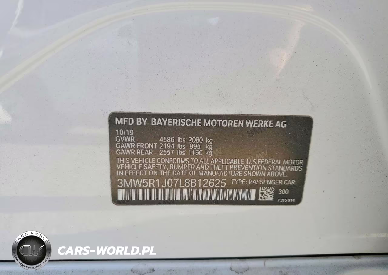 2020 BMW 330I VIN:3MW5R1J07L8B12625 - 13