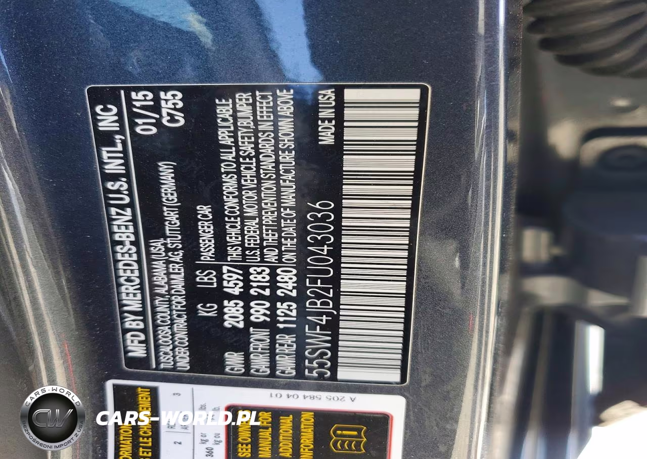 2015 Mercedes-Benz C 300 VIN:55SWF4JB2FU043036 - 13