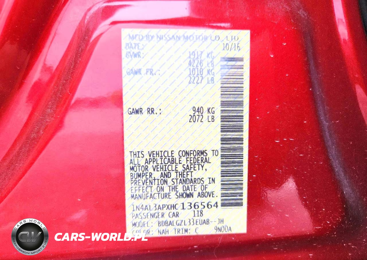 2017 Nissan Altima VIN:1N4AL3APXHC136564 - 12