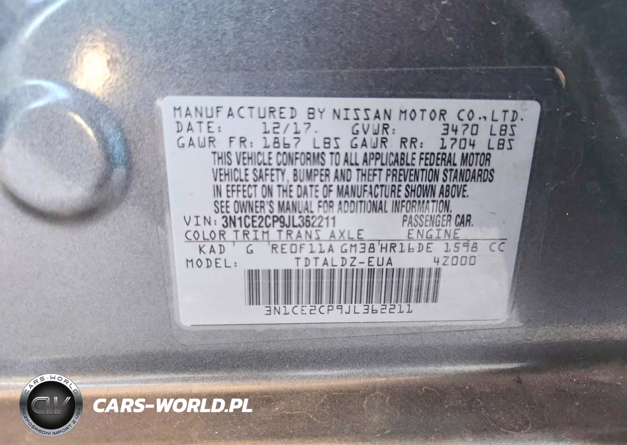 2018 Nissan Versa Note Sv VIN:3N1CE2CP9JL362211 - 13