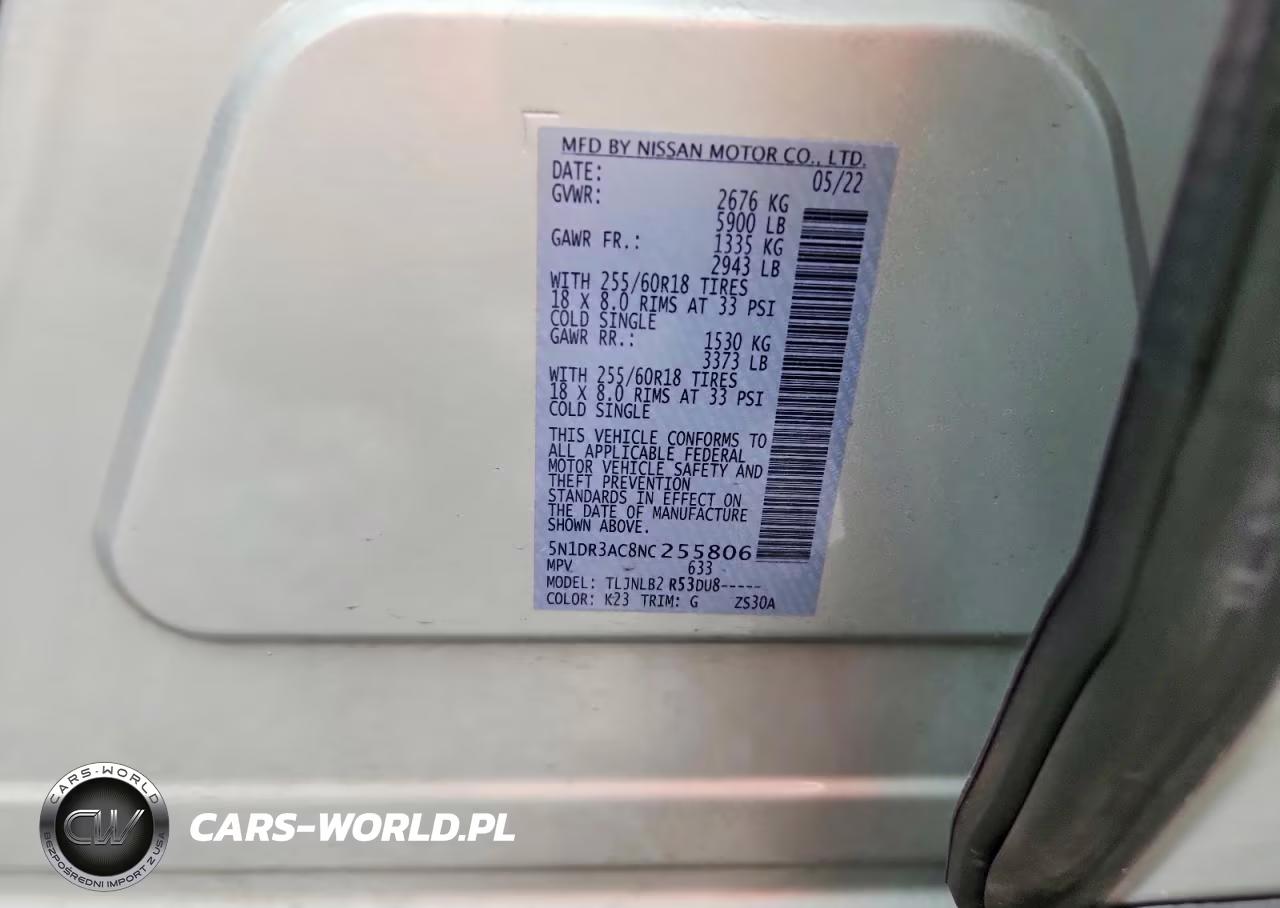 2022 Nissan Pathfinder S VIN:5N1DR3AC8NC255806 - 13