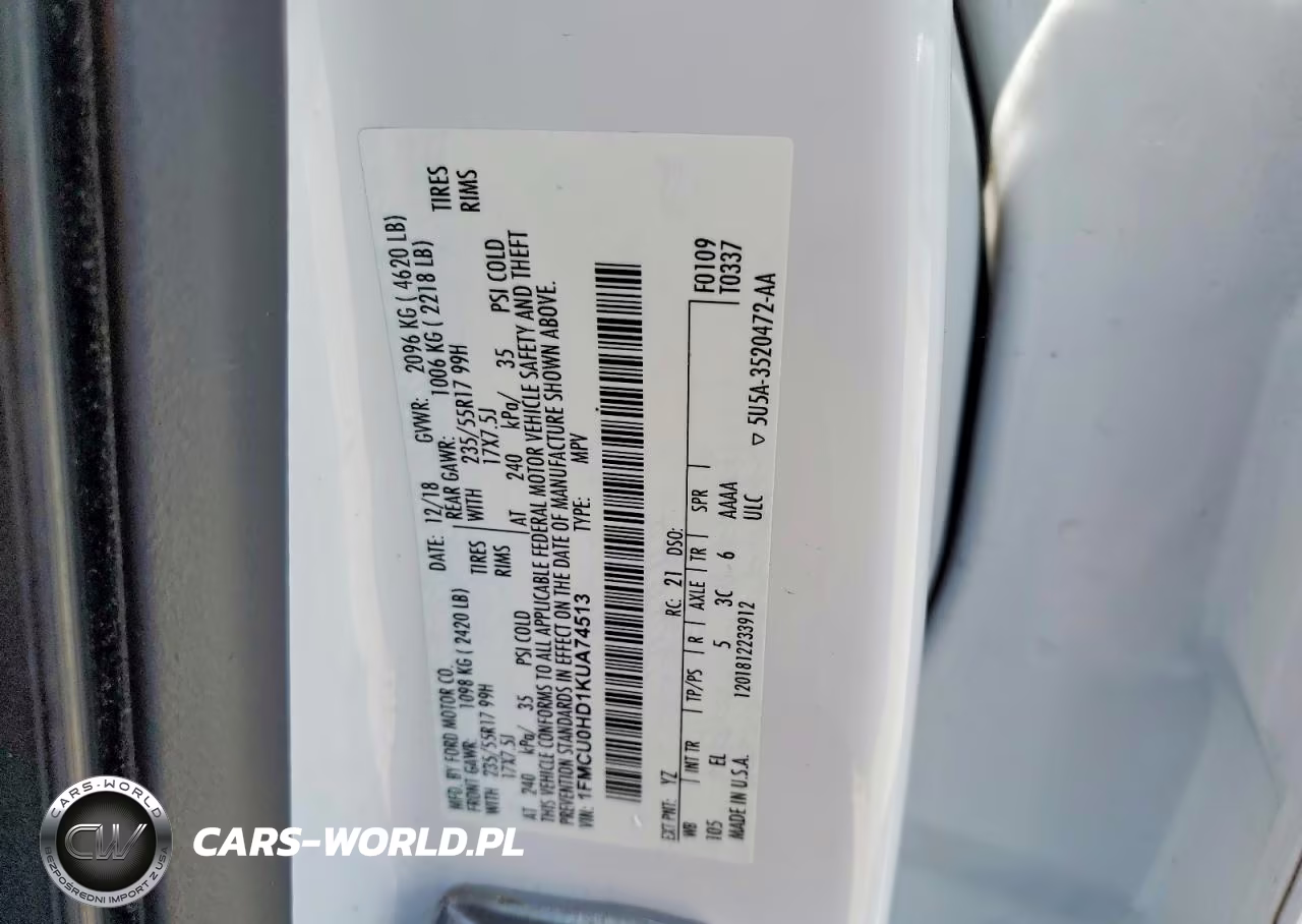 2019 Ford Escape Sel VIN:1FMCU0HD1KUA74513 - 13
