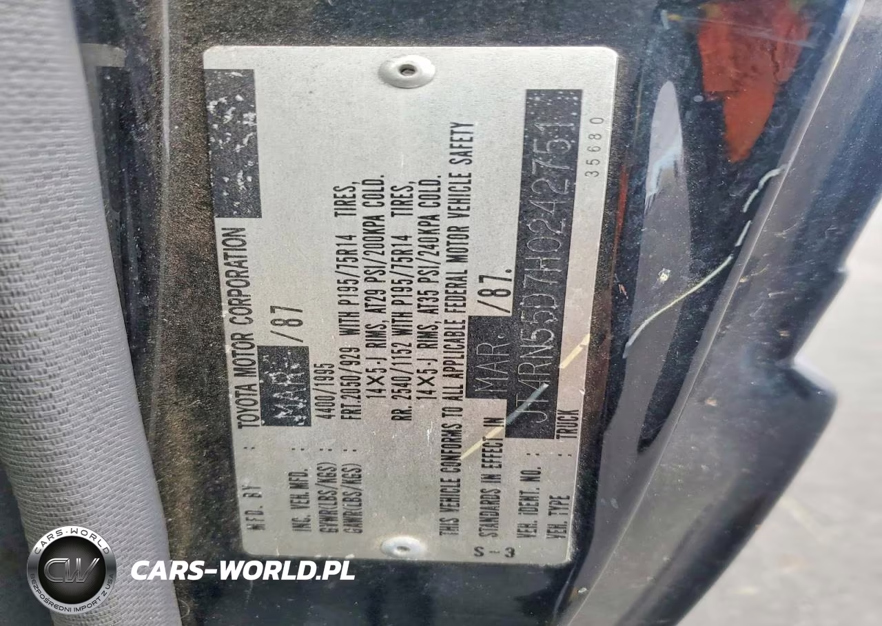 1987 Toyota Pickup 1-2 Ton Rn55 Dlx VIN:JT4RN55D7H0242751 - 12